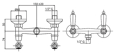 Смеситель Cezares First FIRST-D-03/24-Bi для душа