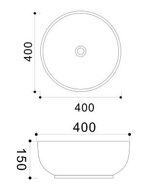 Накладная раковина, диаметр 40см, WONZON & WOGHAND, белый матовый WW-RN4076-MW