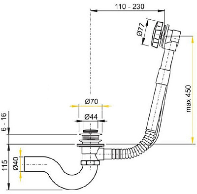 Слив перелив Timo 8004/16 белый