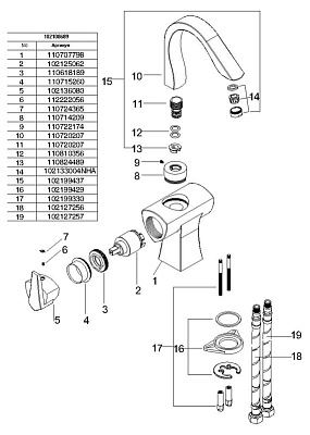 Смеситель E.C.A. Mix Z 102108689 для кухонной мойки