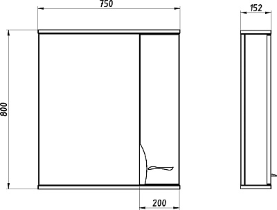 Зеркало-шкаф ASB-Mebel Альфа 75