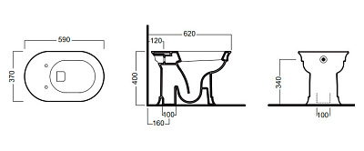 Унитаз приставной Hatria Dolcevita CR вертикальный выпуск