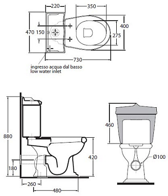 Унитаз-компакт Azzurra Jubilaeum JUB100B1/MBP