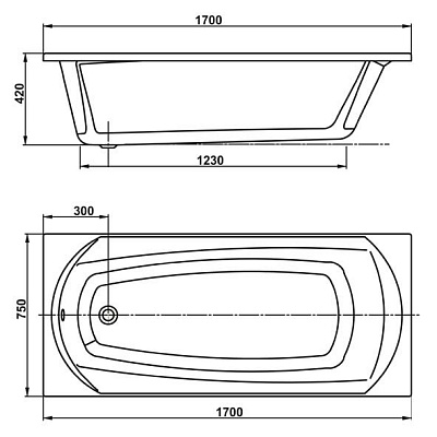 Акриловая ванна VAGNERPLAST Ebony (170 см)