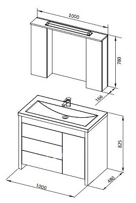 Тумба с раковиной Aquanet Тиана 100 светлый дуб