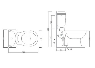 Чаша для унитаза-компакта Caprigo Boheme D13