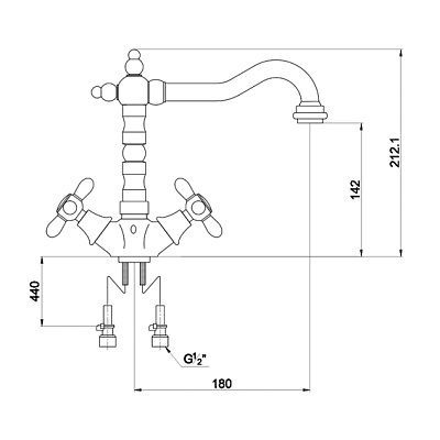 Смеситель Timo Ritz 0143FK chrome+gold для кухонной мойки