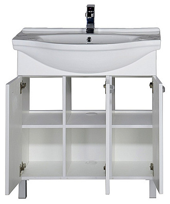 Тумба с раковиной Aquanet Глория 80 белая