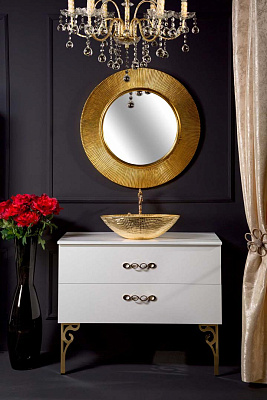 Зеркало Boheme SHINE золото глянец с подстветкой d82 528-G light