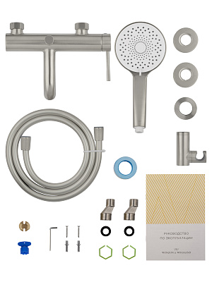 Смеситель для ванны с душем WONZON & WOGHAND STICK, Брашированный никель WW-88639017-BN