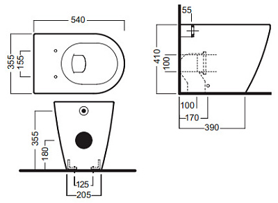 Унитаз приставной Hatria Fusion