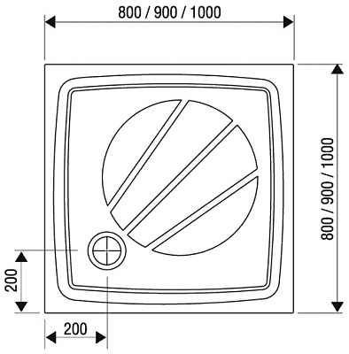 Поддон для душа Ravak PERSEUS PRO-90