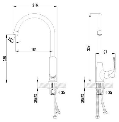Смеситель Lemark plus Shape LM1705C для кухонной мойки