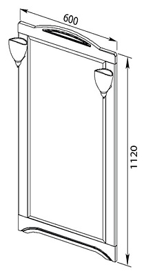 Зеркало Aquanet Луис 60 NEW темный орех