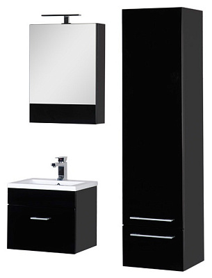 Шкаф-пенал Aquanet Нота черный