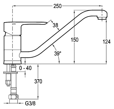 Смеситель Jacob Delafon July E16084-4-CP для кухонной мойки