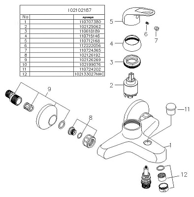 Смеситель E.C.A. Mix sl 102102187 для ванны с душем