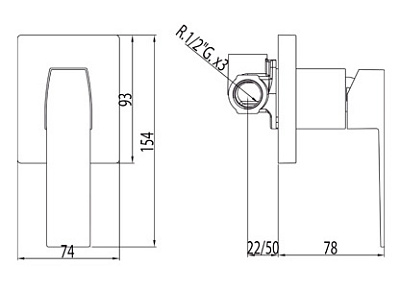 Смеситель Tres Slim-tres 20217701 для душа