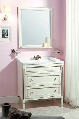 Зеркало Caprigo Альбион 80/100 BIANCO Light Vintage