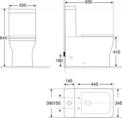 Чаша для унитаза-компакт BelBagno Romano BB248CPR-P