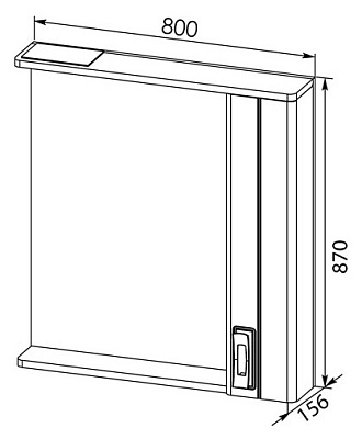 Зеркало-шкаф Aquanet Паллада 80 слоновая кость