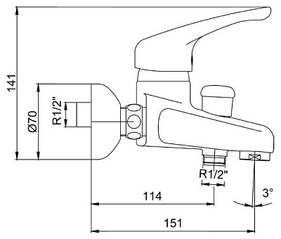 Смеситель E.C.A. Mix lx 102102114 для ванны с душем
