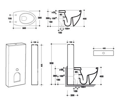 Чаша для унитаза-компакта Disegno Ceramica Ovo 970-S