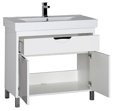 Тумба с раковиной Aquanet Гретта 90 белая