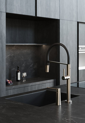Диспенсер для кухни встраиваемый Boheme GUN METAL 630-GM
