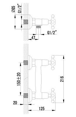 Смеситель Lemark Vintage LM2803B для душа