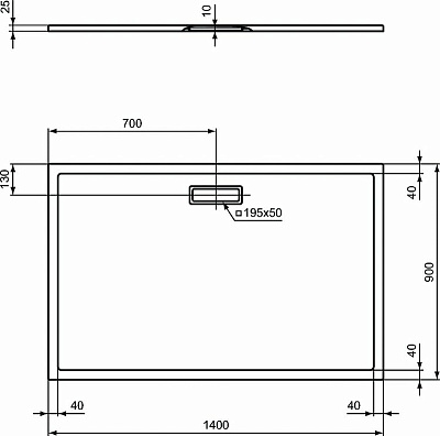 Поддон для душа Ideal Standard Ultraflat New 140х90 T448401 Белый