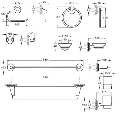 Набор аксессуаров VitrA Marin A44924