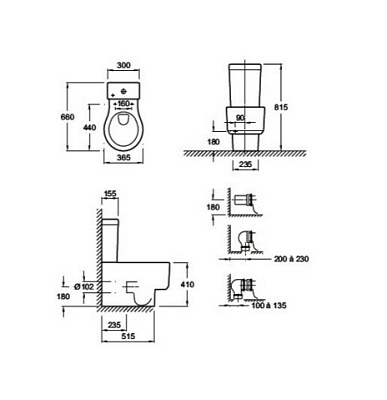 Чаша для унитаза-компакта Jacob Delafon Formilia Viragio 4449K