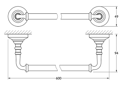 Полотенцедержатель 3SC Stilmar STI 313 матовое золото, 60 см