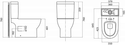 Чаша для унитаза-компакт BelBagno Steam BB130CPR
