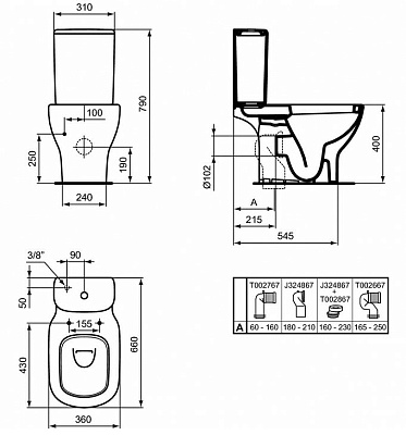Бачок для унитаза Ideal Standard Tesi T356801