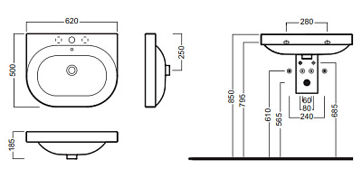 Раковина Hatria Daytime (62 см)