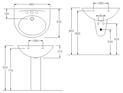 Раковина Hatria Erika (66 см)