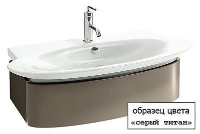 Тумба с раковиной Jacob Delafon Presquile 130 серый титан 2 ящика