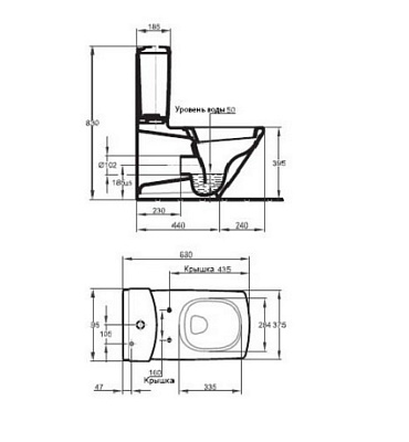Чаша для унитаза-компакта Jacob Delafon Escale 19038W-00