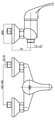 Смеситель GPD Flamengo MDB10 для душа