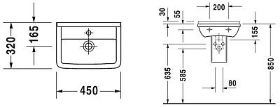 Рукомойник Duravit Starck 3 0750450000 (45 см)