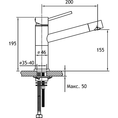 Смеситель Timo Saona 2303F сhampagne для кухонной мойки