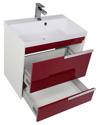 Тумба с раковиной Aquanet Тиволи 70 бордо