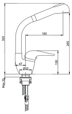 Смеситель E.C.A. Mix 2000 102108393 для кухонной мойки
