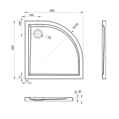 Поддон для душа Lavinia Boho One 80x80 37011800