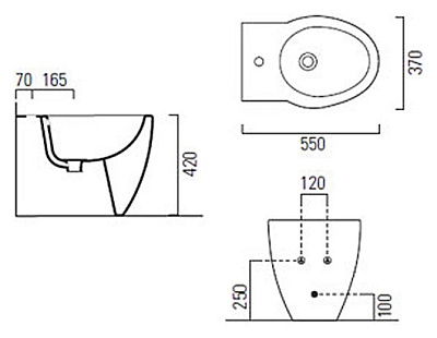 Биде напольное GSI Panorama Big 666011