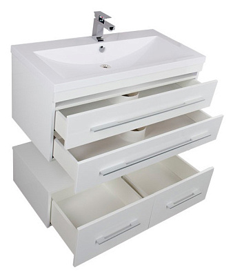 Тумба с раковиной Aquanet Нота 100 белая