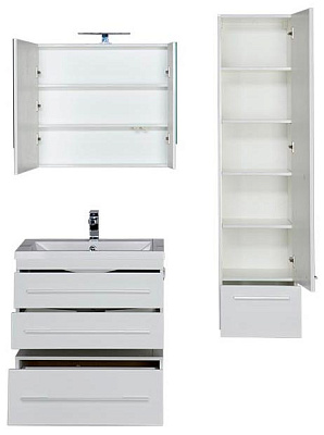 Тумба Aquanet Нота 75 подкатная белая