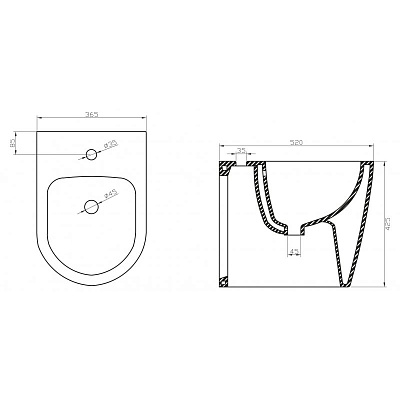 Биде напольное BelBagno Marino